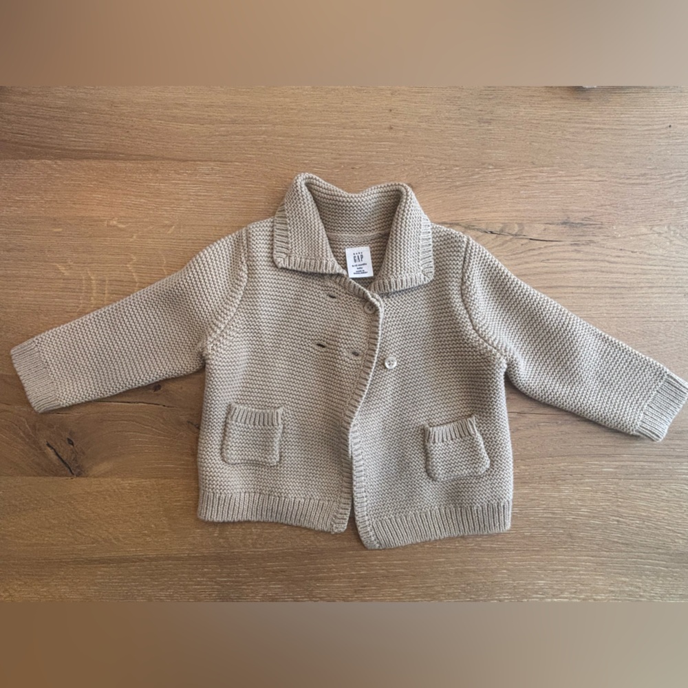 GAP Beige Knit Baby Cardigan